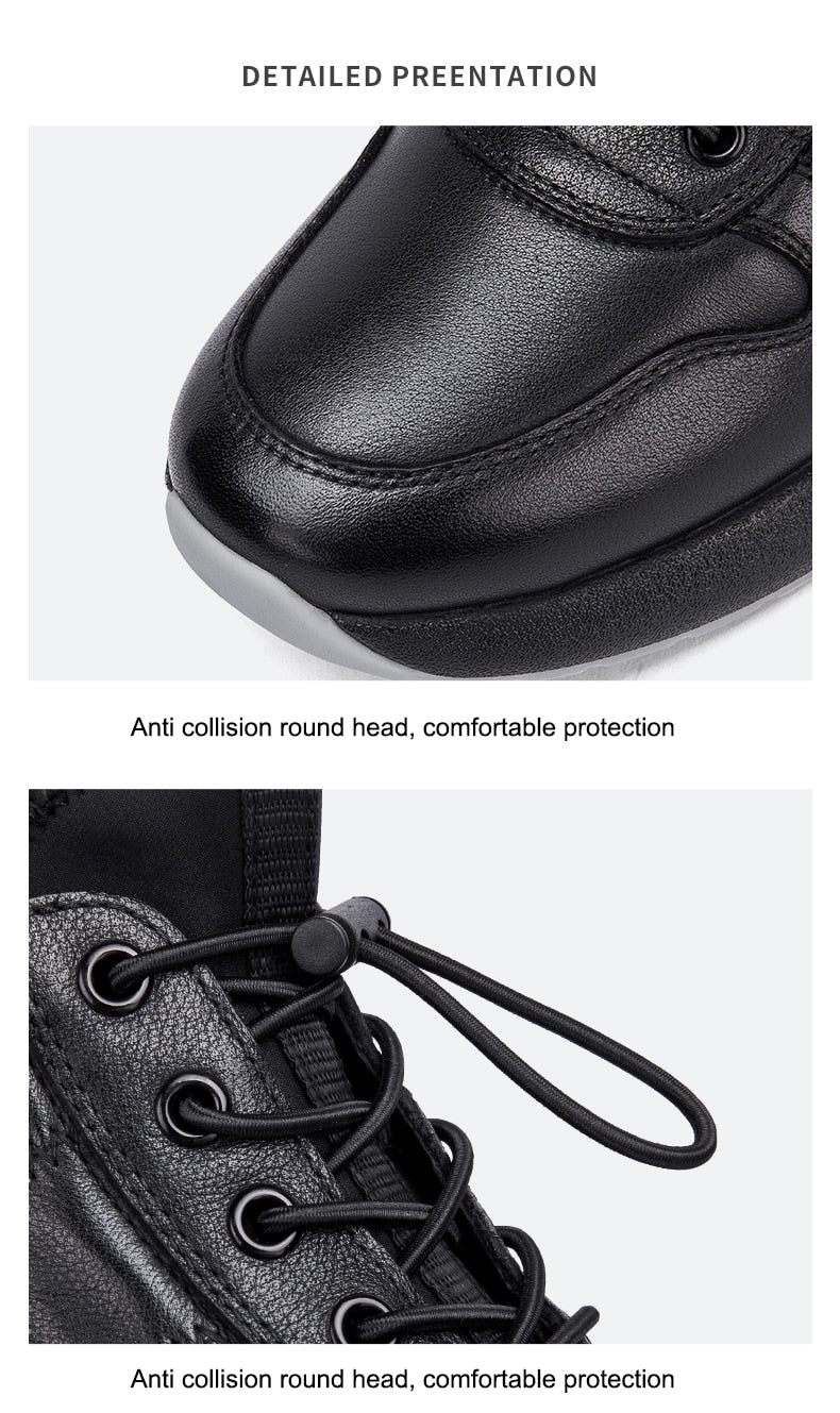Men's Black Leather Fitness Shoes