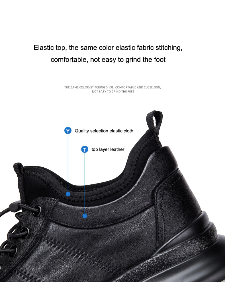 Men's Black Leather Fitness Shoes