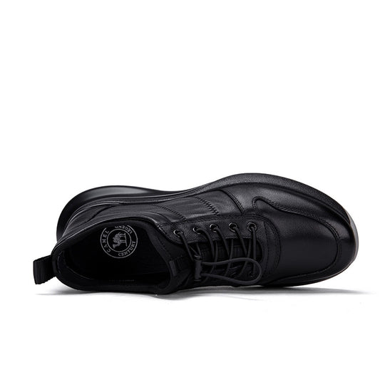 Men's Black Leather Fitness Shoes