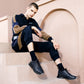 Men's Black Leather Fitness Shoes